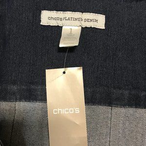 Chico's Platinum Denim Jacket-Size 1